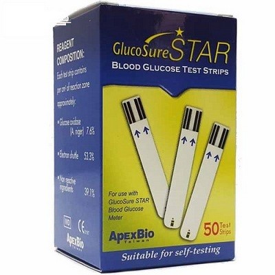 GlucoSure Star Blood Glucose Test Strips 50pcs
