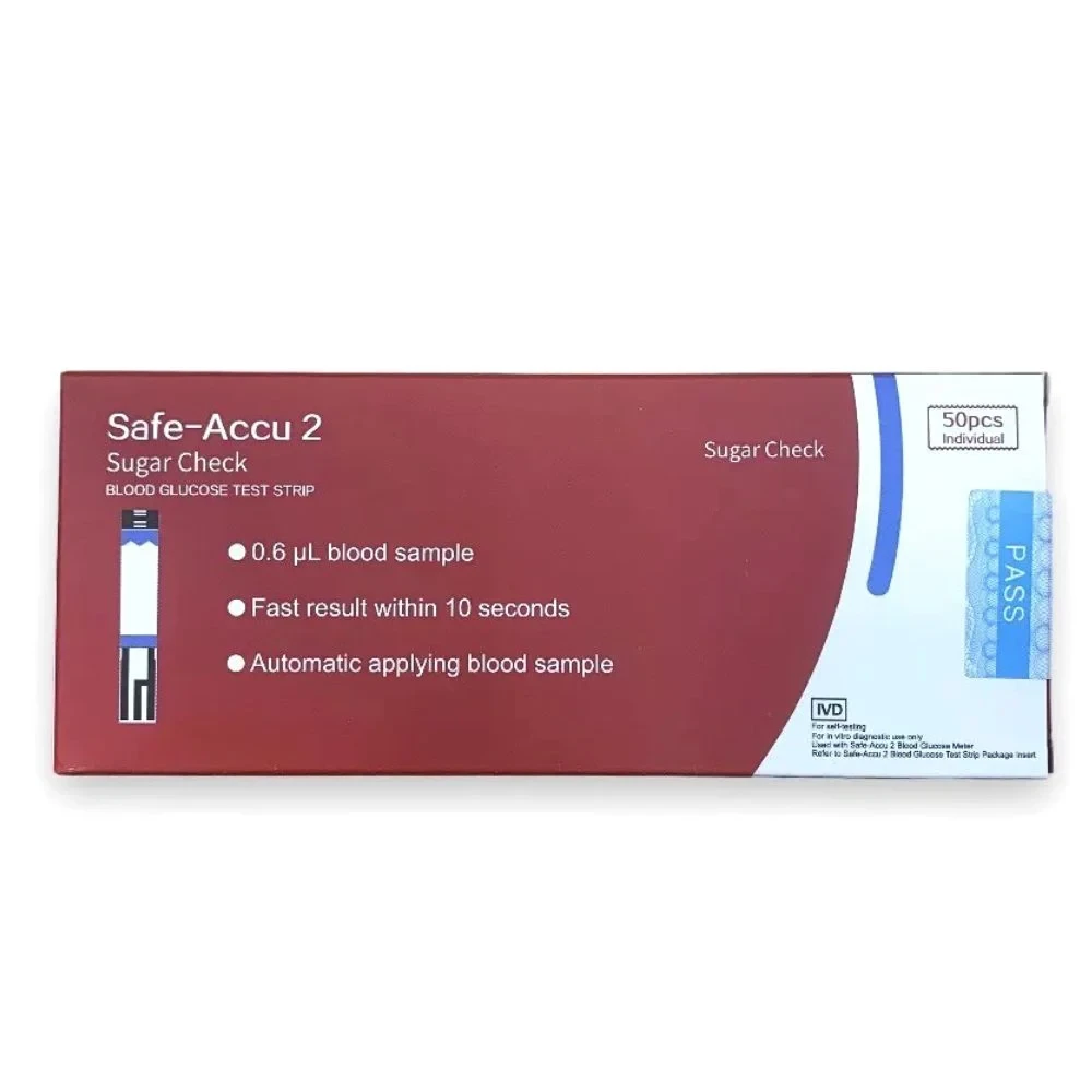 Safe-Accu 2 Sugar Check Blood Glucose Test Strips – 50 pcs