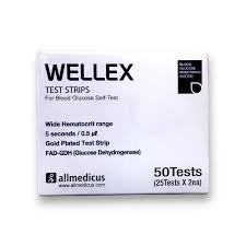 Wellex Blood Glucose Test Strips-50Pcs