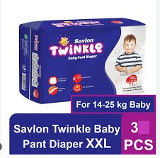 Savlon Twinkle Baby Pant Diaper XXL 3 Pcs (14-25 Kg)