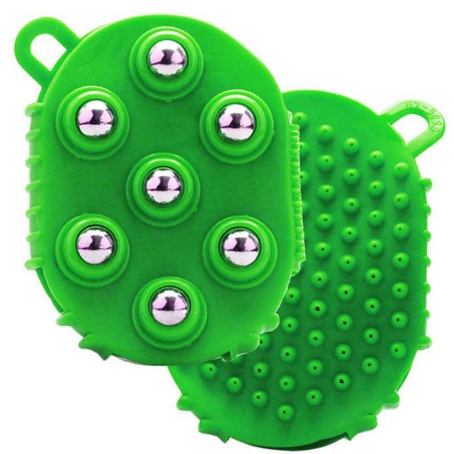 Handheld Massage Ball Roller Tools 360 Degree Spin 7 Piece Steel Ball Roller Slimming Body Massager Brush Bath Washing Brushes
