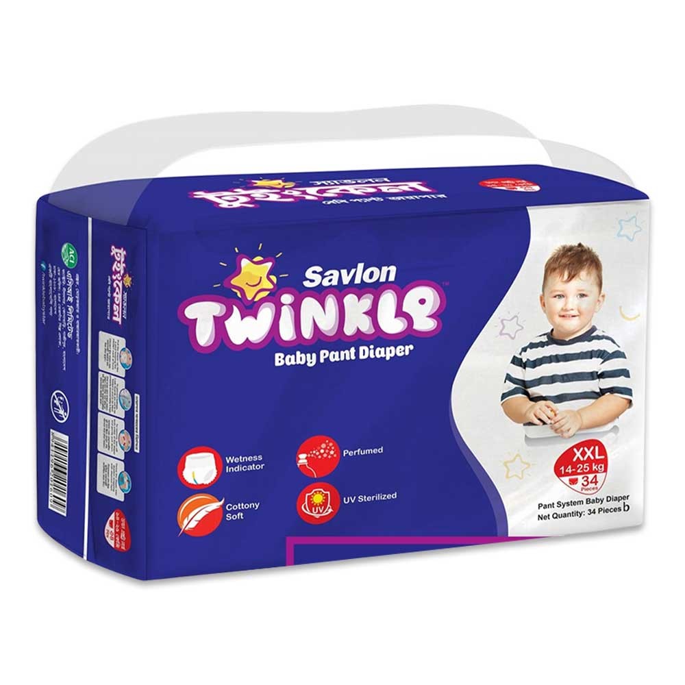 Savlon Twinkle Baby Pant Diaper XXL 34 Pcs (14-25 Kg)