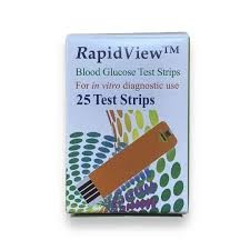 Rapid View Blood Glucose Test Strip - 25 Pcs