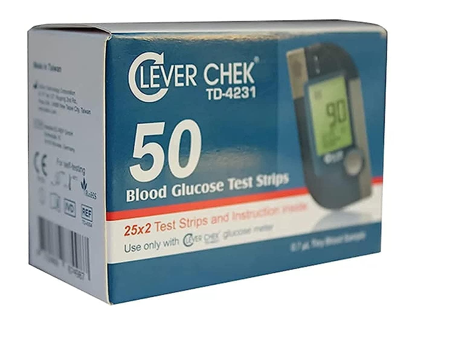 Clever Chek TD-4230 Blood Glucose Test Strip - 50 Pcs