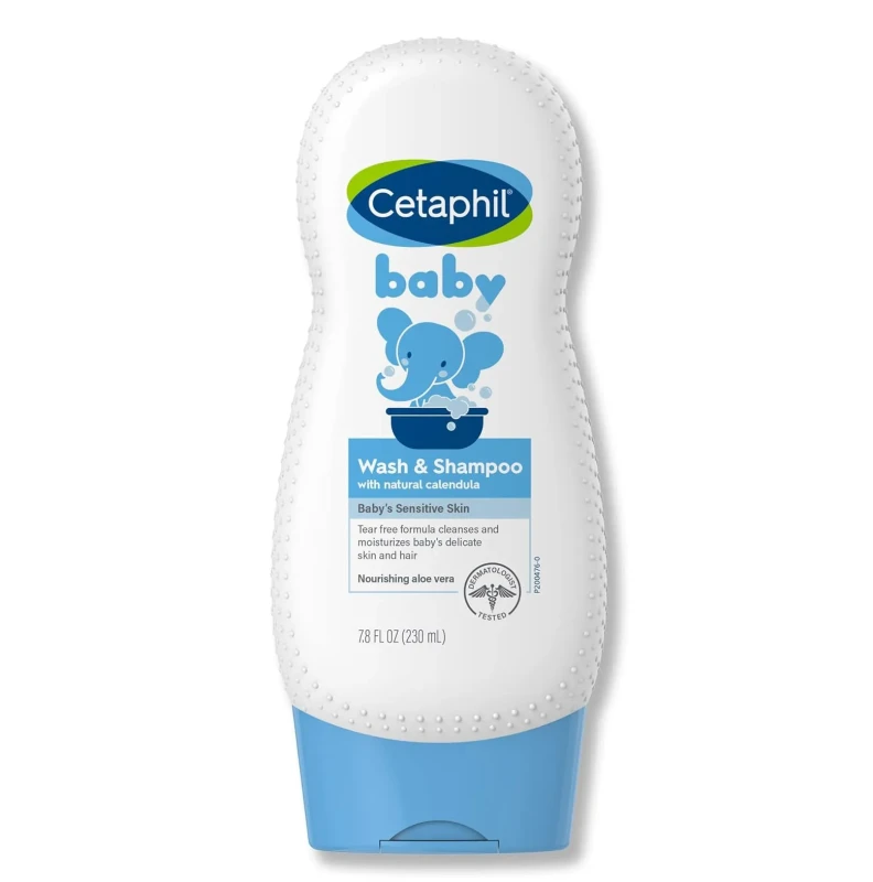 Cetaphil Baby Wash & Shampoo With Natural Calendula For Sensitive Skin  230ml