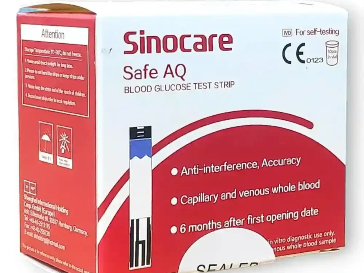 Sinocare Safe AQ Blood Glucose Test Strip – 50 Strips