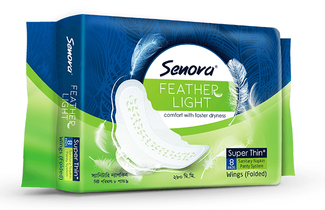 Senora Feather Light Sanitary Napkin ( Panty System ) 8 Pads