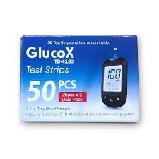 GlucoX TD-4183 Blood Glucose Test Strips - 50 Pcs