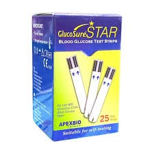 GlucoSure Star Blood Glucose Test Strip - 25 Pcs