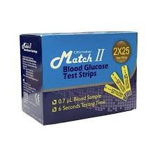 OK Meter Match-II Blood Glucose Test Strip - 50 Pcs