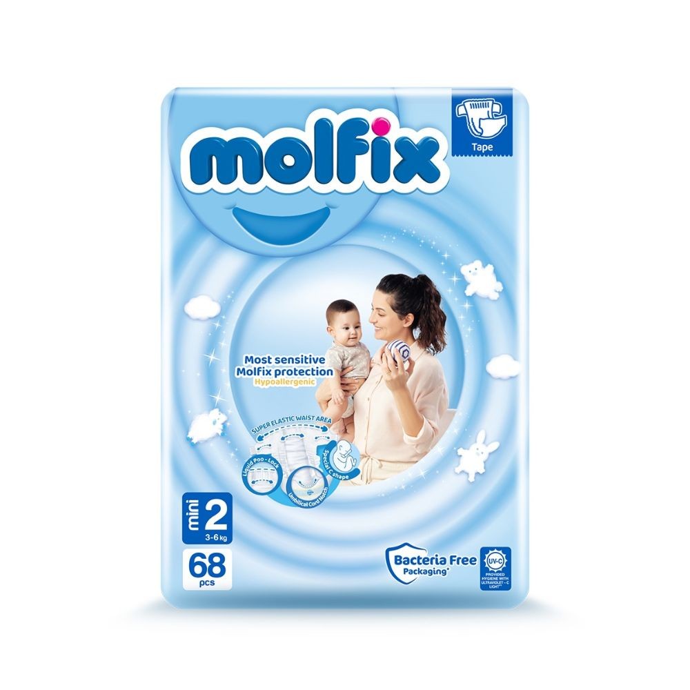 Molfix Diapers Jumbo Mini (3-6kg) 68 Pcs Diaper - (Mini-2)