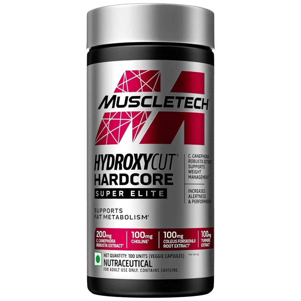 MuscleTech, Hydroxycut Hardcore, Super Elite, Supports Fat Metabolism - Pack Of 100 Veggie Capsules