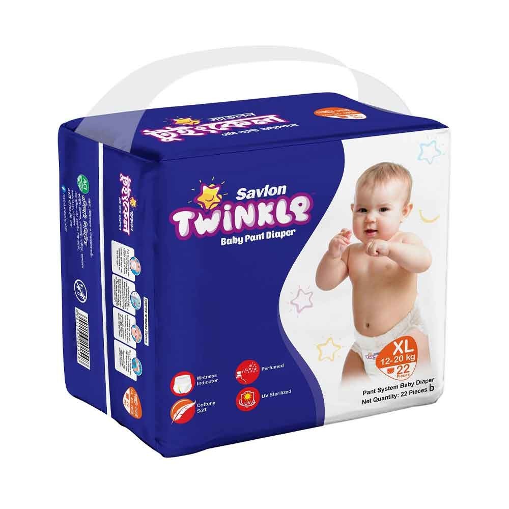 Savlon Twinkle Baby Pant Diaper XL 22 Pcs (12-20 Kg)