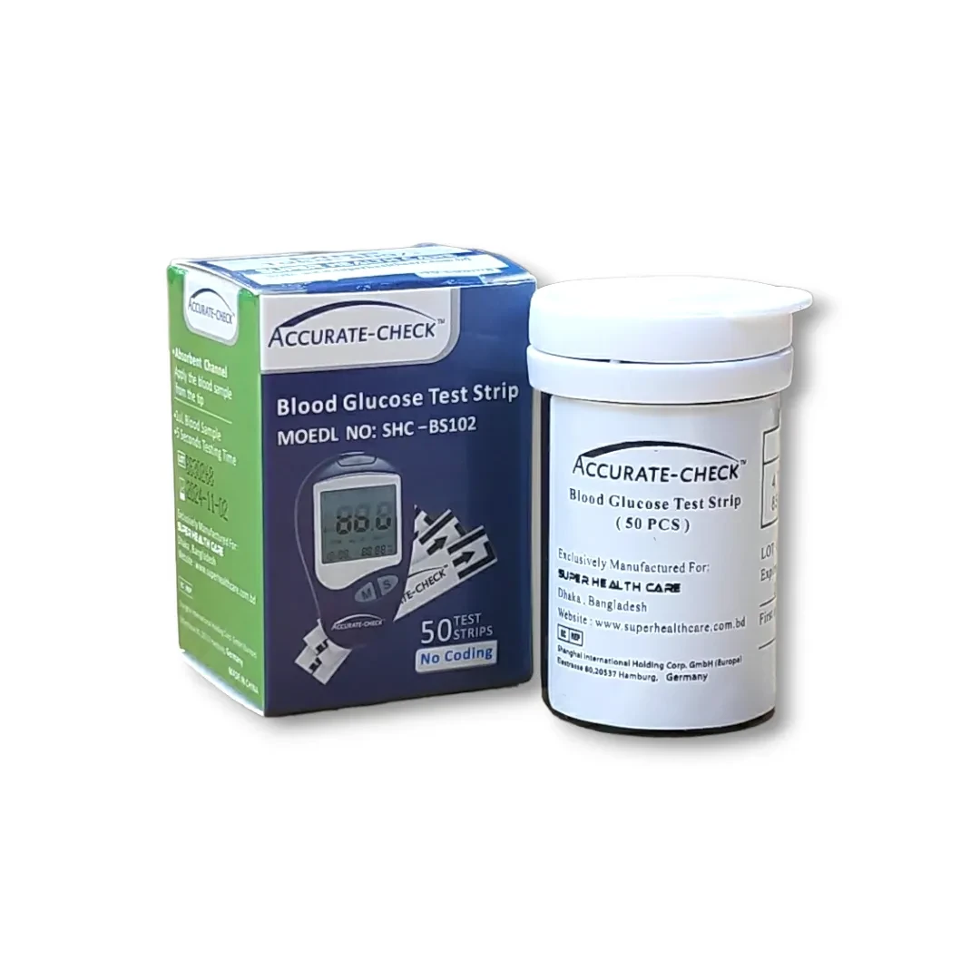 Accurate-Check Blood Glucose Test Strips - 50 Pcs