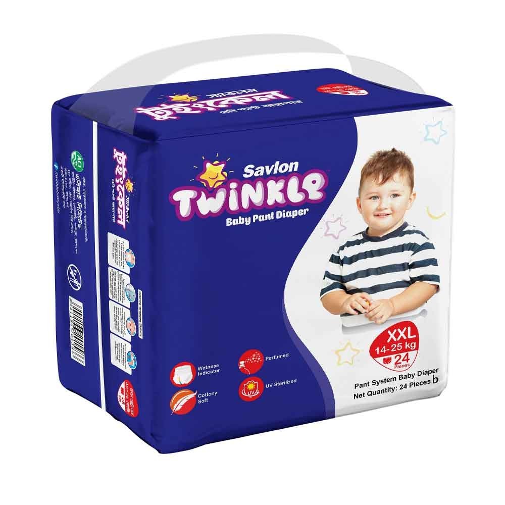 Savlon Twinkle Baby Pant Diaper XXL 24 Pcs (14-25 Kg)