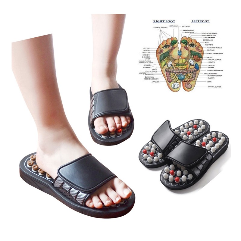 Foot Massager Shoes Unisex Acupoint Massage Slippers Sandal For Women Men Feet Chinese Acupressure Therapy Medical Rotating On