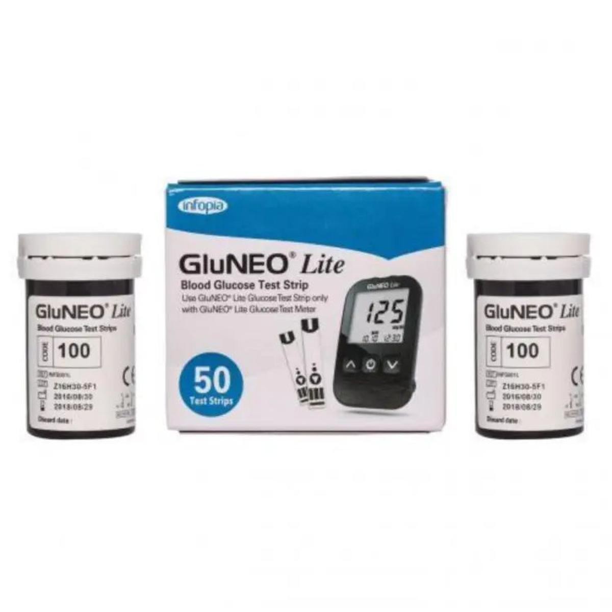 GluNeo Lite Blood Glucose Test Strips - 50 Pcs