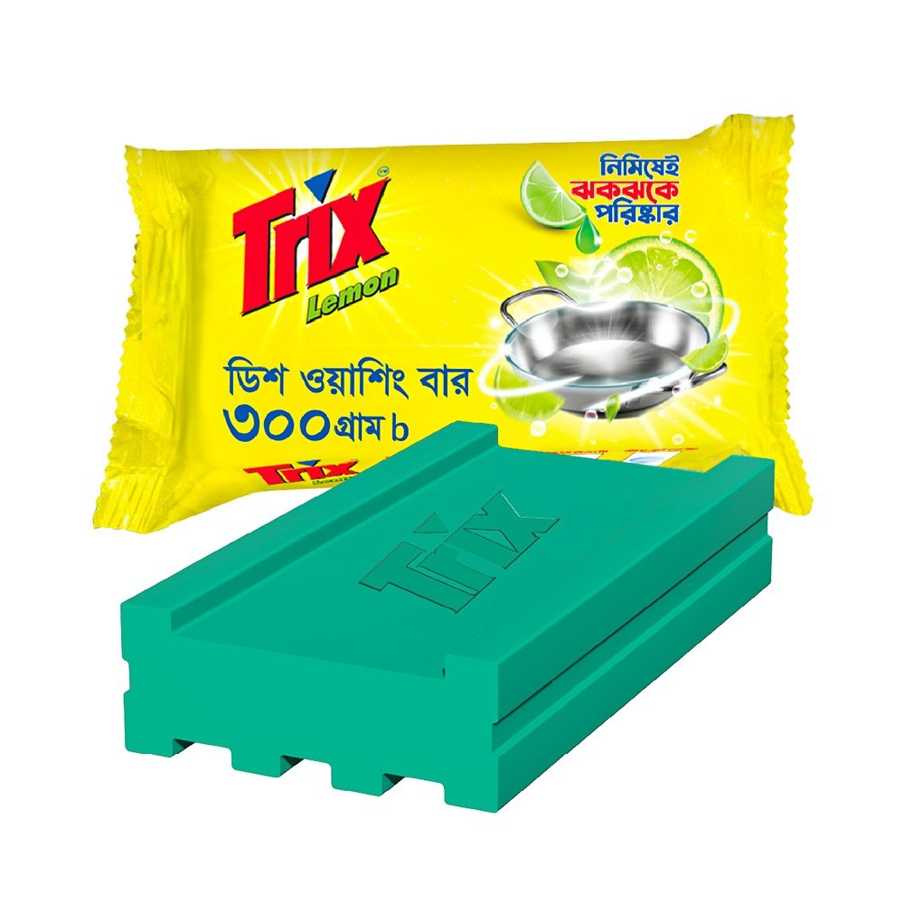 Trix Lemon Dish Washing Bar Soap - (300gm)