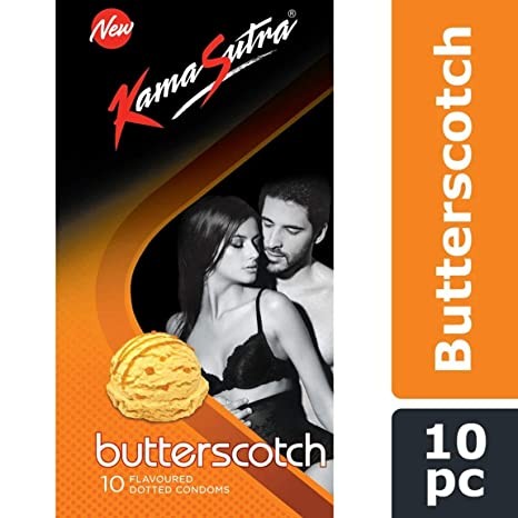 Kamasutra Butterscotch Flavoured Dotted Condoms 10'S Pack
