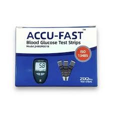 Accu Fast Blood Glucose Test Strips 50 Strips