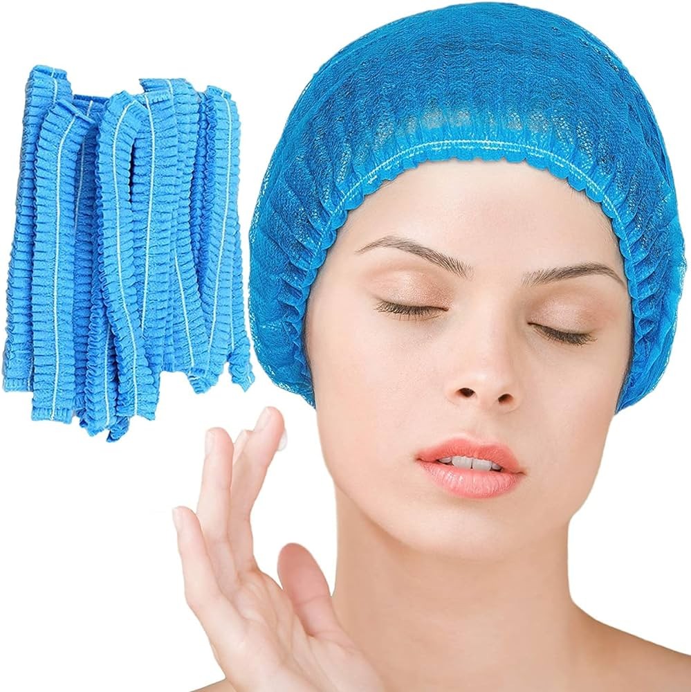 Disposable Nonwoven Hair Cap , Surgical Hair Cap - 100 Pcs