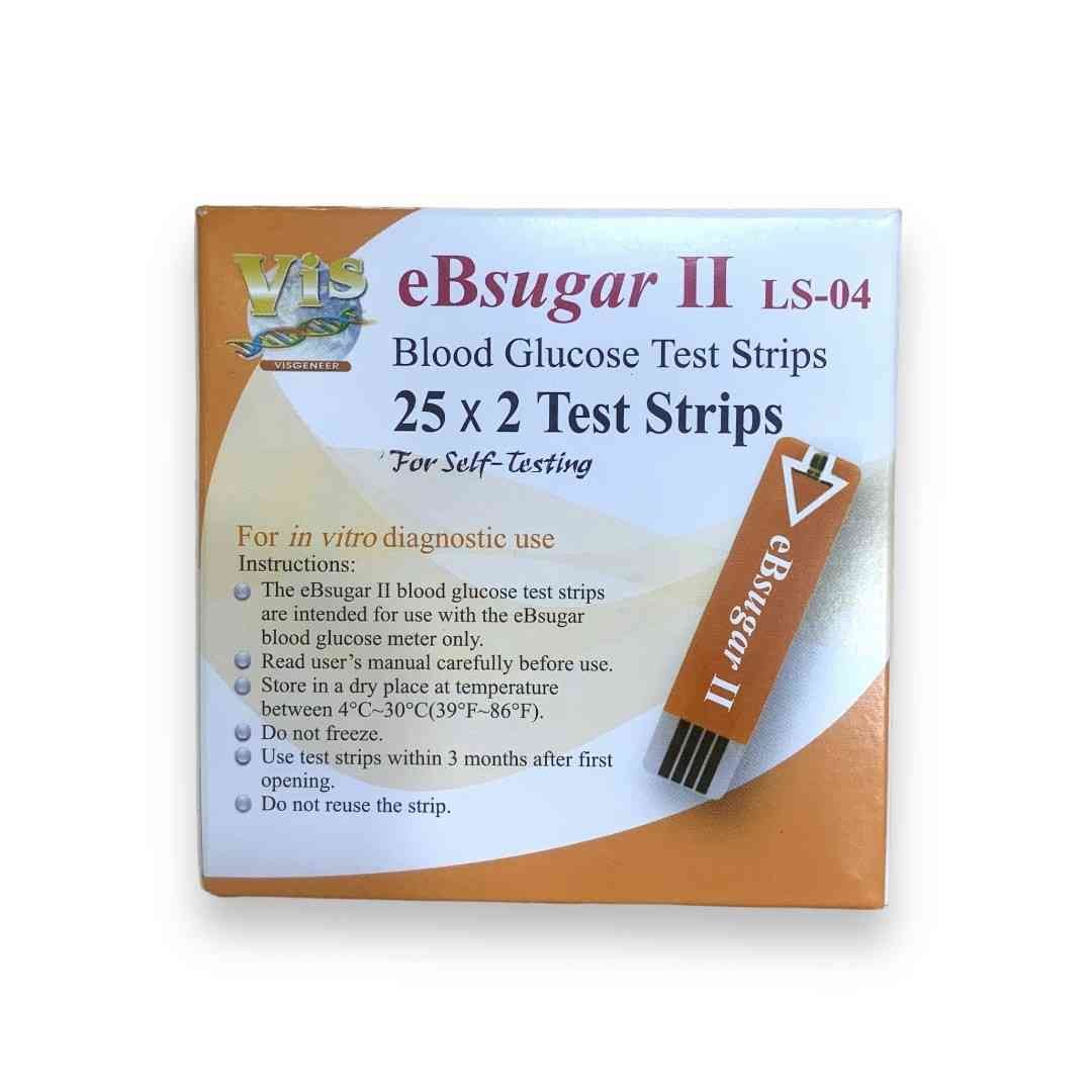 eBsugar II LS04 Glucose Test Strips - 25 Pcs