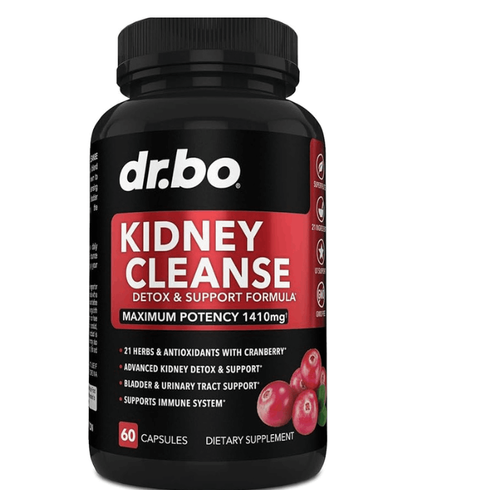 Dr.Bo Kidney Cleanse Detox & Support Formula 1110mg 60 Capsules