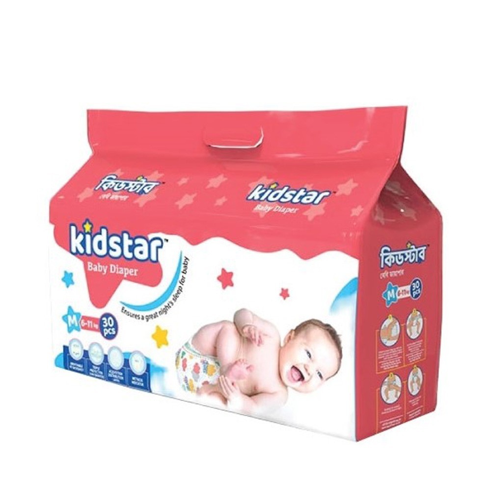 Kidstar Baby Diaper (M) Diaper - (Size-M (6-11kg))