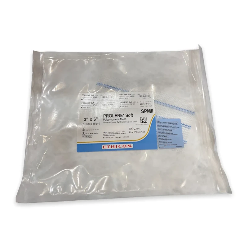 Ethicon PROLENE Polypropylene Mesh, PMII, Non-absorbable Hernia Mesh, 3'' x 6"