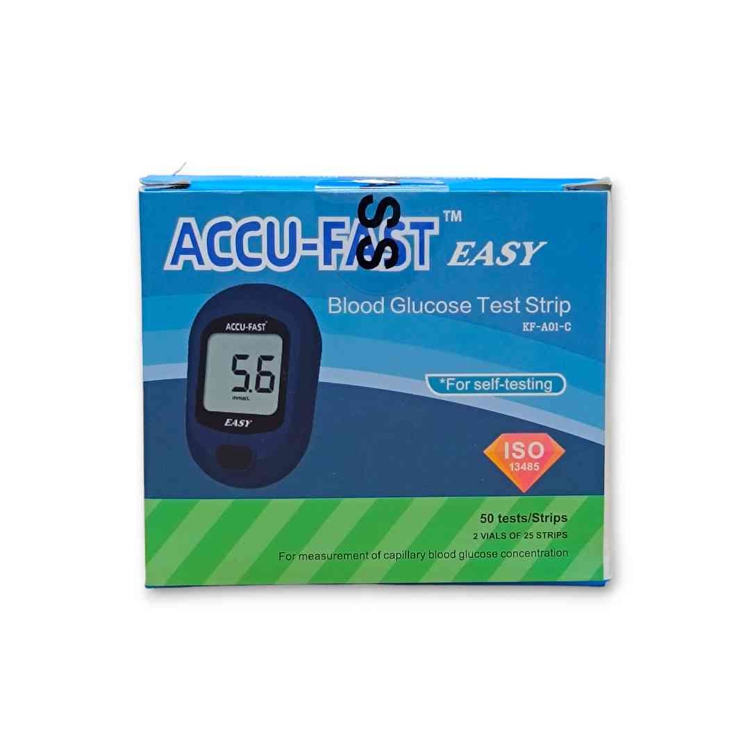 Accu-Fast Easy Blood Glucose Test Strips 50/Pc