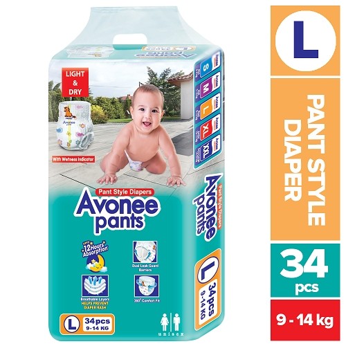 Avonee Pant Style Diaper 34'S Pack (L)