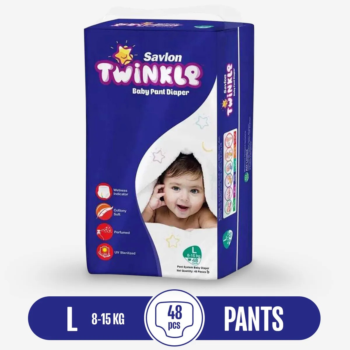Savlon Twinkle Baby Pant Diaper Large 48 Pcs (8-15 Kg)