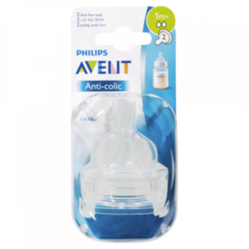 Philips AVENT Anti-Colic Nipple, Clear, Newborn SCF631/27)