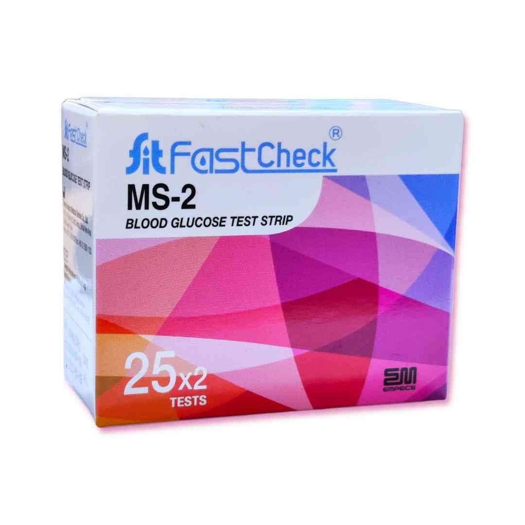 FastCheck MS-2 Blood Glucose Test Strip – 50 pcs