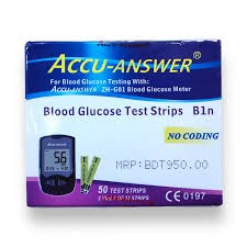 Accu-Answer Blood Glucose Test Strips - 50 Pcs