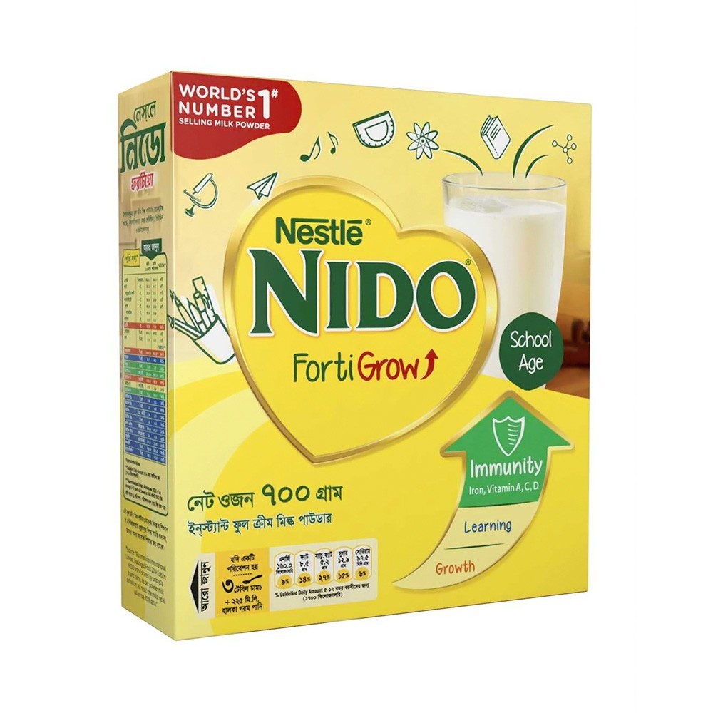 Nestlé Nido Fortigrow Full Cream Milk Powder 700gm Milk - (School Age)