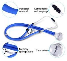 COFOE PVC Dual Tube Professional Stethoscope For Cardiology & General (Black Edition)